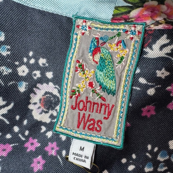 [Johnny Was] "Meadow" Floral and Striped 100% Silk Kimono Sz: M - Picture 4 of 15